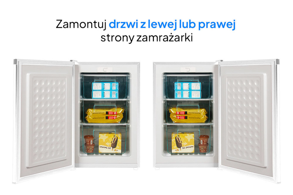 ZAMRAŻARKA LIN LI-BD-100 BIAŁA Elastyczność w umiejscowieniu Możliwość zmiany kierunku otwierania wygodne funkcjonalne rozwiązanie dopasowanie do pomieszczenia