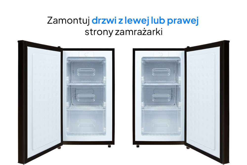 ZAMRAŻARKA LIN LI-BD-80 CZARNA Elastyczność w umiejscowieniu Możliwość zmiany kierunku otwierania wygodne funkcjonalne rozwiązanie dopasowanie do pomieszczenia