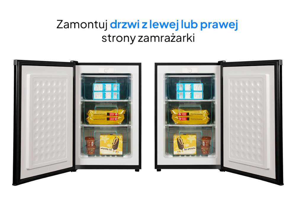 ZAMRAŻARKA LIN LI-BD-100 CZARNA Elastyczność w umiejscowieniu Możliwość zmiany kierunku otwierania wygodne funkcjonalne rozwiązanie dopasowanie do pomieszczenia