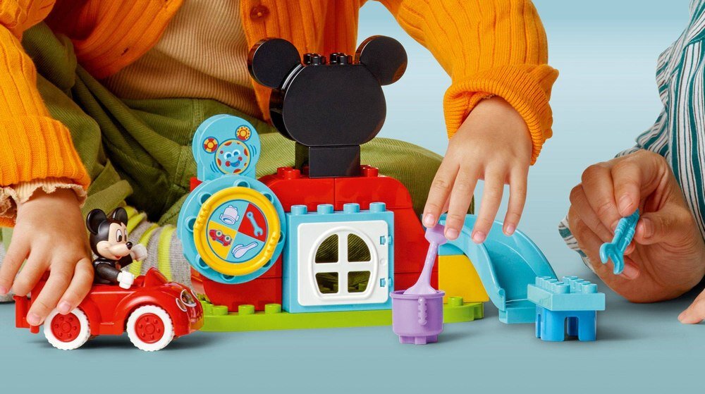 LEGO 10454 DUPLO Disney Klub przyjaciół Myszki Miki i samochód zabawa zestawem Myszka Miki i jego komputer Cosiek koło Disney Junior Klub przyjaciół Myszki Miki