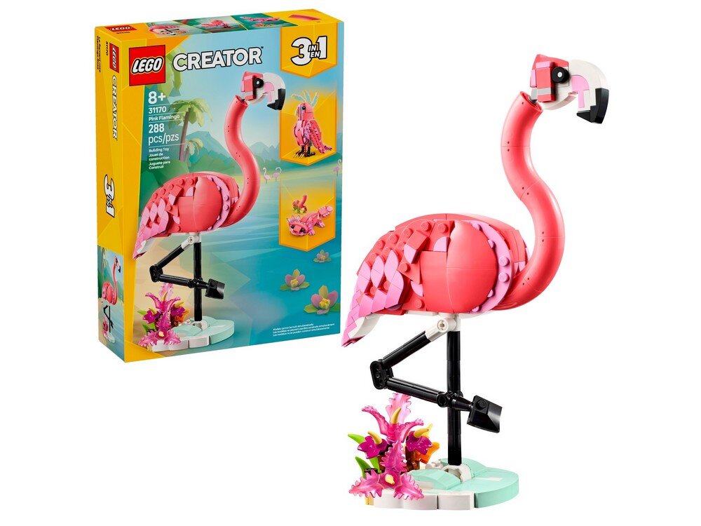 LEGO 31170 Creator 3w1 Dzikie zwierzęta: różowy flaming Zestaw