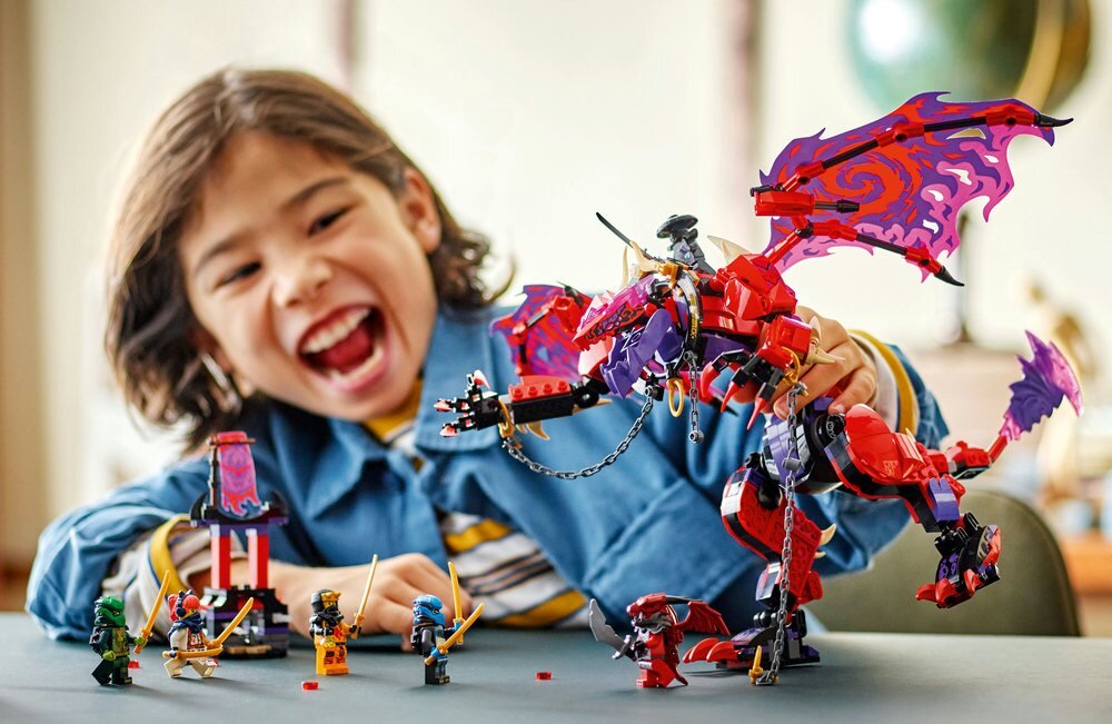LEGO 71832 NINJAGO Smok chaosu Kiełogrzmot dziecko bawi się zestawem, Figurka smoka elementy klocki NINJAGO Powstanie Smoków