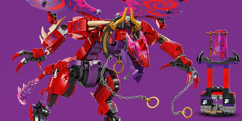 LEGO 71832 NINJAGO Smok chaosu Kiełogrzmot detale smoka, pomysł na prezent elementy wysokość