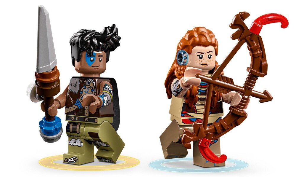 LEGO 77037 Horizon Adventures Aloy i Varl kontra krabołaz i piłoząb Figurki z gry akcesoria łuk