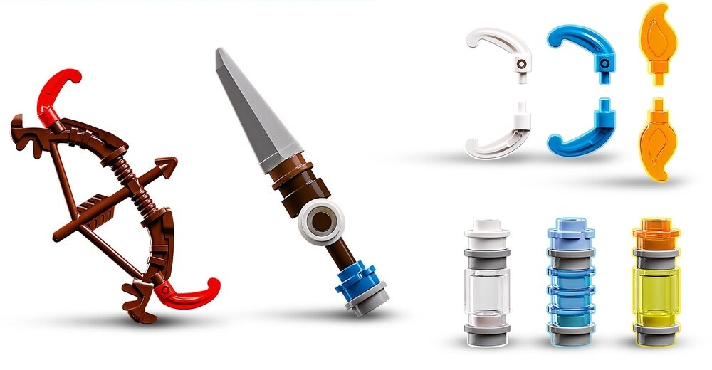 LEGO 77037 Horizon Adventures Aloy i Varl kontra krabołaz i piłoząb akcesoria bronie