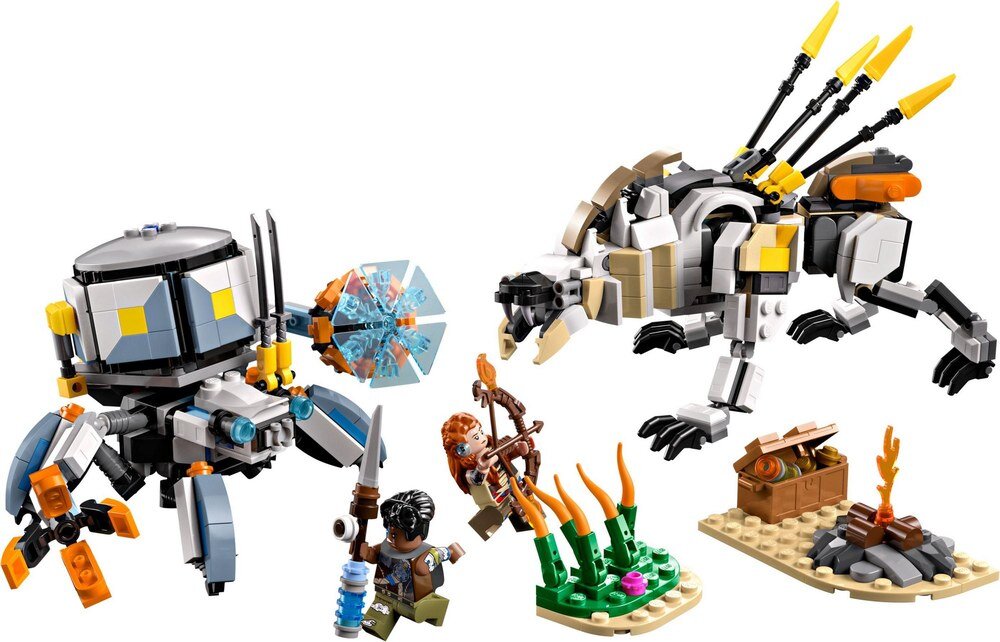 LEGO 77037 Horizon Adventures Aloy i Varl kontra krabołaz i piłoząb cały zestaw roboty tarcza kapsuła