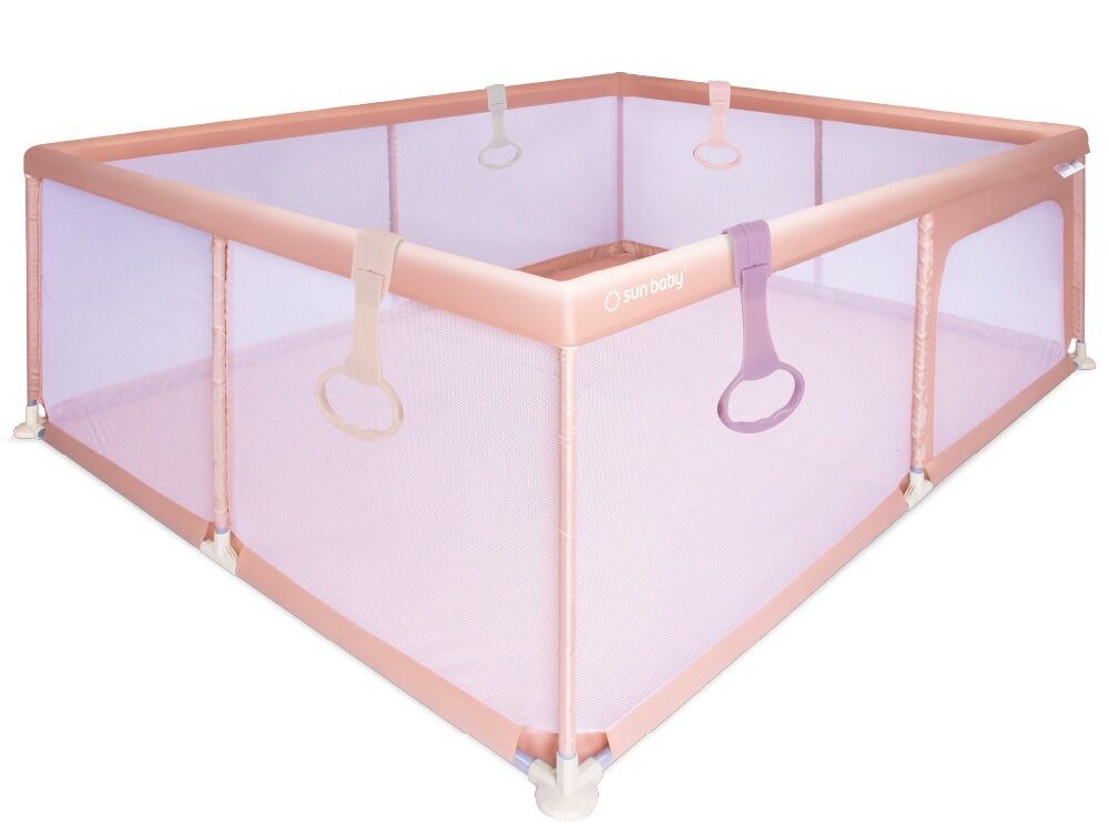 Kojec dla dziecka SUN BABY Z-B02.008.0.2-B13.001.0.2 150 x 200 x 68 cm Różowy duża powierzchnia, swoboda ruchów, ochrona przed przypadkowym wyjściem