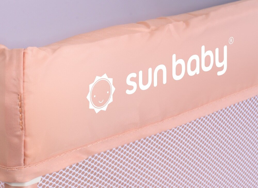 Kojec dla dziecka SUN BABY Z-B02.008.0.2-B13.001.0.2 150 x 200 x 68 cm Różowy mocny stelaż, antypoślizgowe nóżki, stabilność, pozostaje na swoim miejscu