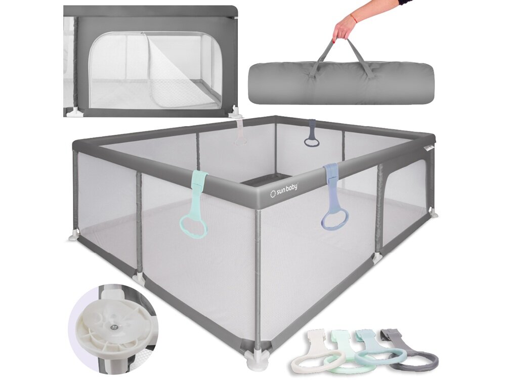 Kojec SUN BABY Z-B02.008.0.1-B13.001.0.1 szybkie złożenie i rozłożenie, mobilny zestaw, bezpieczna przestrzeń dziecka