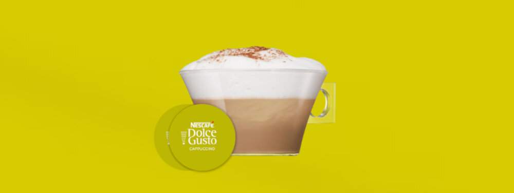 Kapsułki NESCAFE Cappuccino do ekspresu Nescafe Dolce Gusto Pyszny początek dnia aksamitne cappuccino doda energii i wpłynie na nastrój espresso i delikatna mleczna pianka
