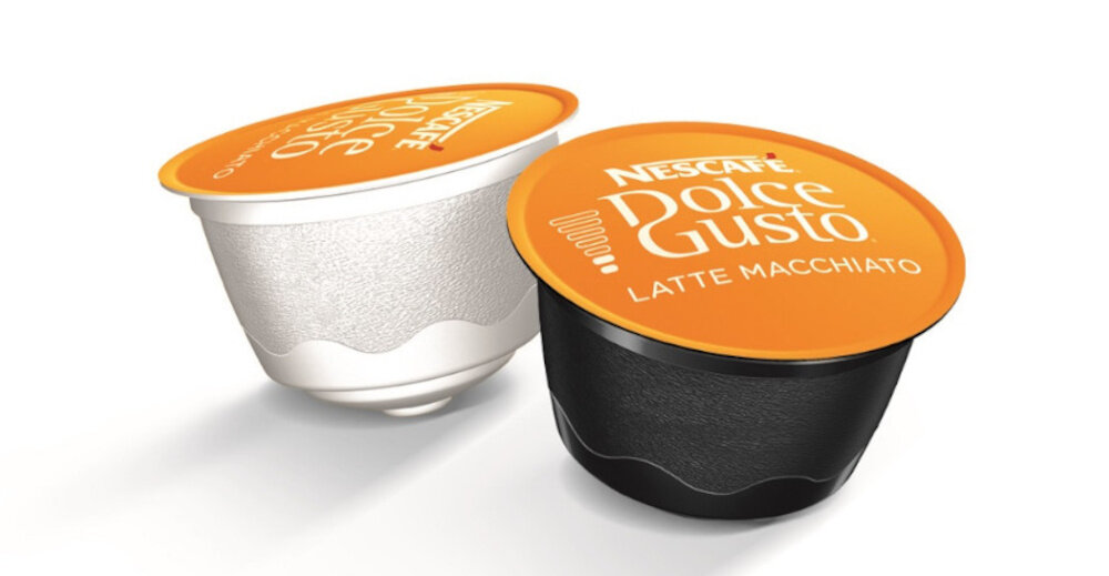 Kapsułki NESCAFE Latte Macchiato do ekspresu Nescafe Dolce Gusto zamknięta w kapsułkach 16 kapsułek 8 filiżanek kawy pojemność aksamitne mleko intensywne espresso