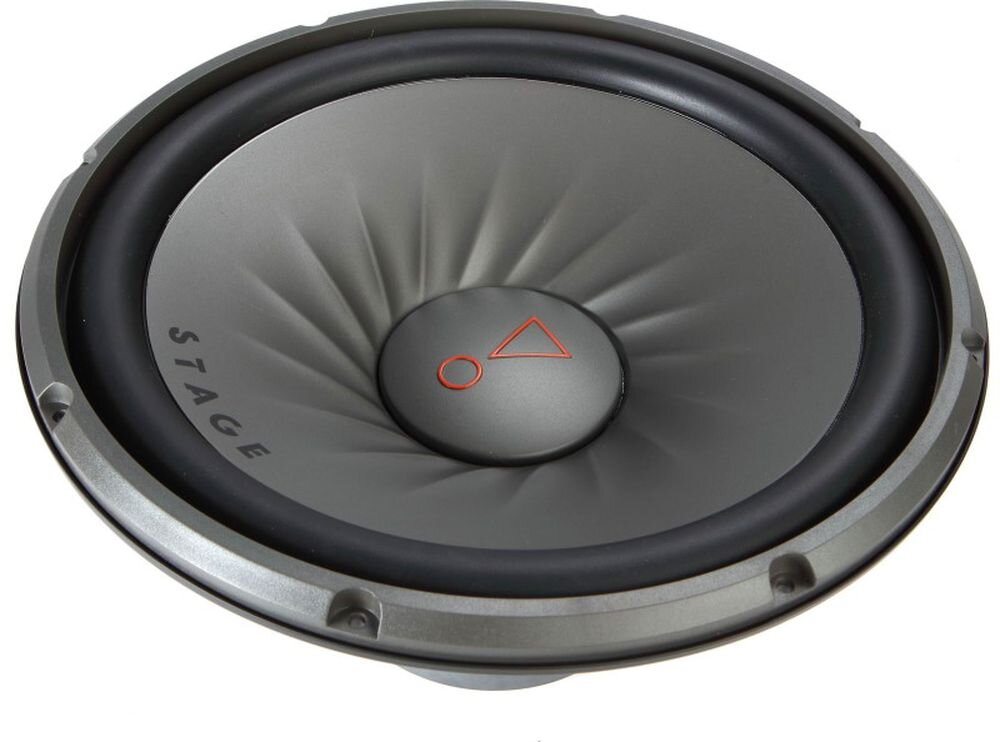 JBL Stage 122 subwoofer 4 Ω, okrągły montażowy, wymiar 508 mm, głośnik na białym tle