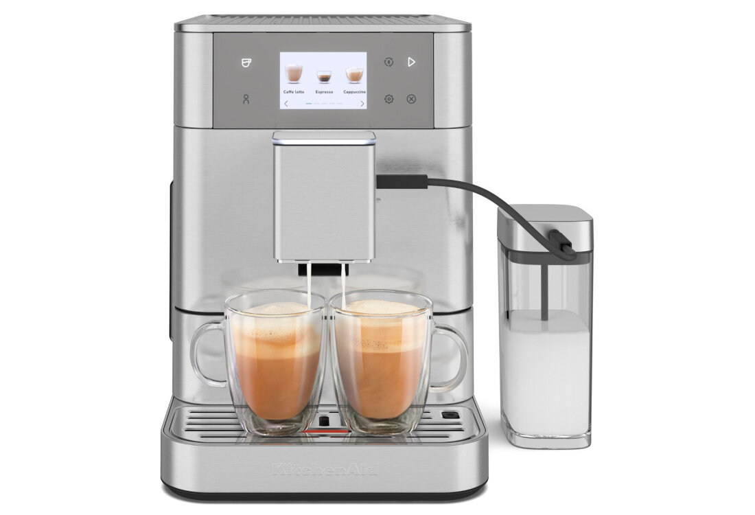 Ekspres KITCHENAID KF7 5KES8557ESXStyl, moc i trwałość Metalowa konstrukcja ciśnienie aromat smak design