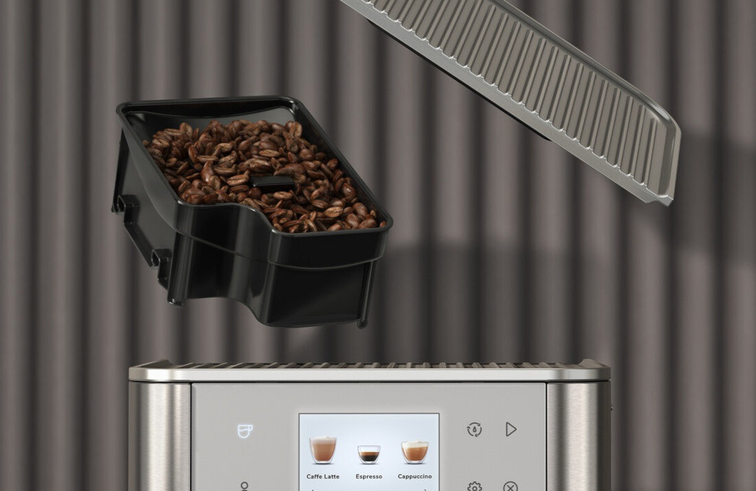 Ekspres KITCHENAID KF7 5KES8557EBK Świeżo mielona kawa Wbudowany młynek regulacja precyzja ziarna dostosowanie grubość napój automatyczne usuwanie resztek