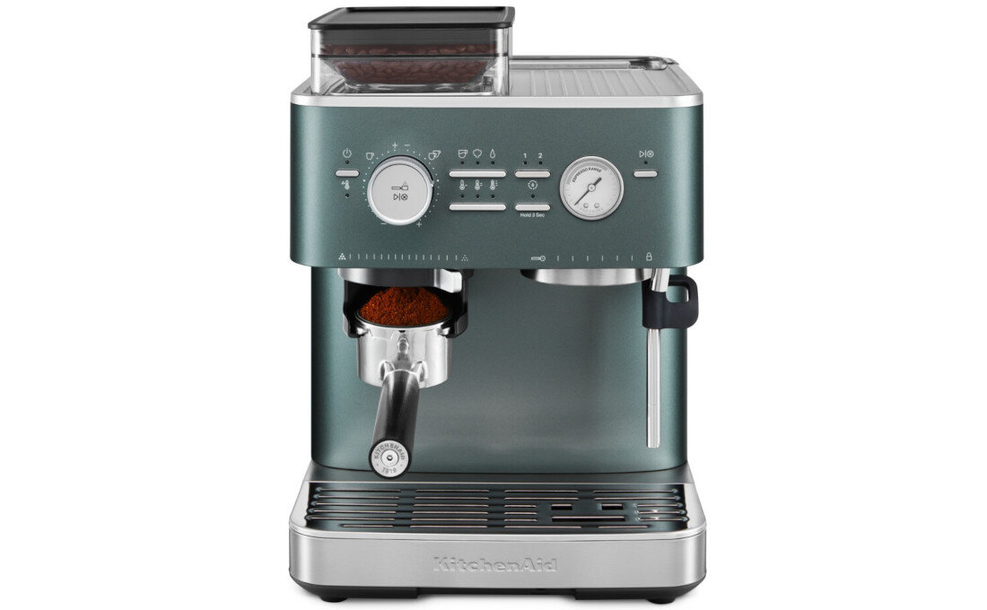 Ekspres KITCHENAID 5KES6551EJP Solidna konstrukcja stylowy design Metalowa obudowa wymiary Certyfikat Quiet Mark cicha praca
