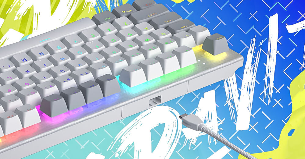 Klawiatura HATOR Gravity TKL HTK560
wygodny przewód, elastyczny, odłączany kabel USB-A / USB-C o długości ok. 1,8 metra,
precyzyjnie dopasowane wcięcie na wtyczkę, klawiatura, kabel zakończony wtyczką USB-C