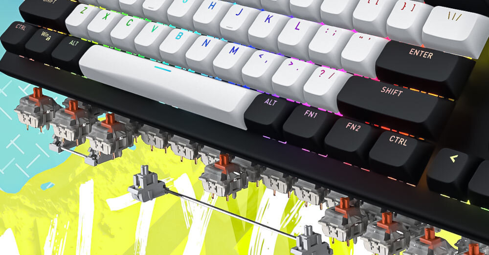 Klawiatura HATOR Gravity TKL HTK560
szybka wymiana przełączników, system hot-swap, klawiatura, wyciągnięte przełączniki