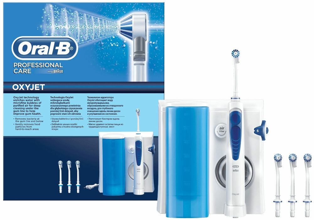 Irygator ORAL-B Professional Care OxyJet MD 20 4 wymienne koncowki wyposazenie zestaw akcesoria komplet