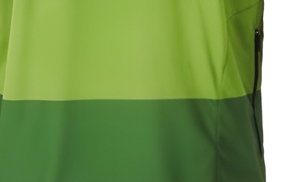 Koszulka rowerowa KROSS MTB Grundo rozmiar S Zielony zbliżenie na kieszeń białe tło funkcjonalną kieszonkę na suwak umieszczoną w prawym szwie bocznym do przechowywania drobnych przedmiotów zamek z prowadnikiem