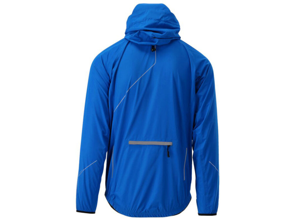 Kurtka rowerowa KROSS Hardshell Rainy (rozmiar XXL) Niebieski kurtka na białym tle widoczna od tyłu do jazdy w warunkach podwyższonej wilgotności i niższych temperaturach poliestr komfort termiczny poliester jest trwały odporny na przetarcia i łatwy w utrzymaniu czystości szybko schnie