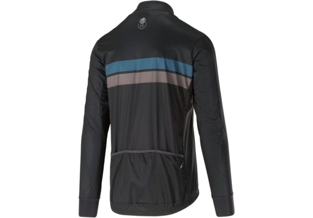 Kurtka rowerowa KROSS Arbaro (rozmiar XL) Czarny kurtka na białym tle widoczna od tyłu pod skosem rozmiar XL dla osób o wzroście 180–186 cm obwodzie klatki piersiowej 107–112 cm talii 93–97 cm bioder 107-111 cm precyzyjne dopasowanie ergonomiczne proporcje elastyczny materiał kurtka pozostaje na miejscu nawet podczas dynamicznej jazdy