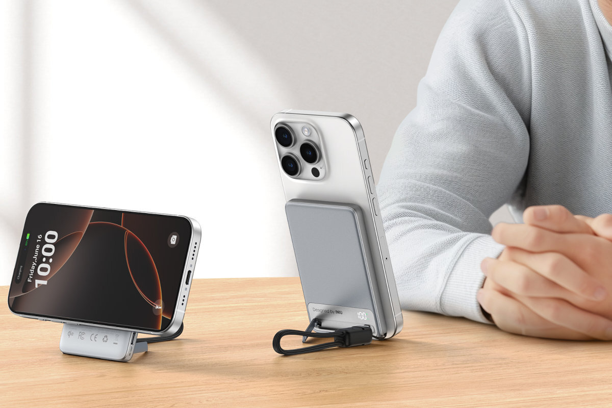 INIU MagPro Slim 5000 mAh - powerbank z telefonem na blacie