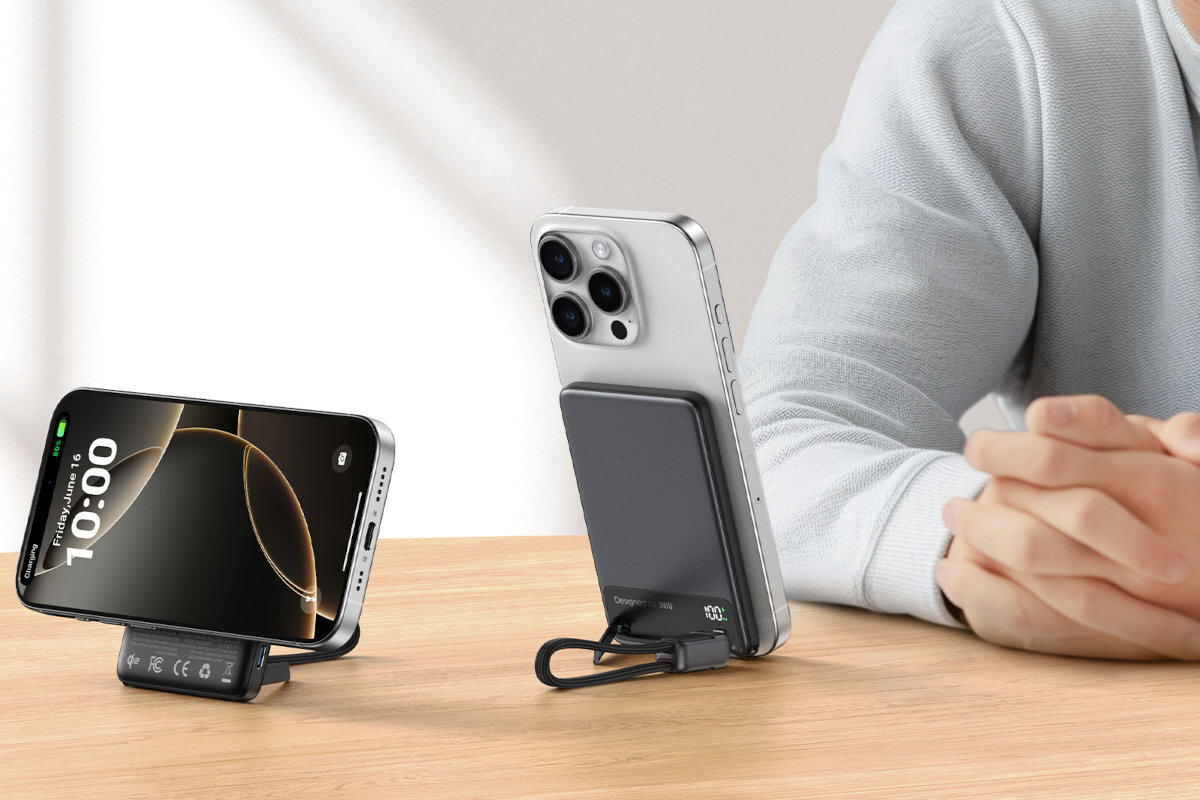 INIU MagPro Slim 5000 mAh - powerbank z telefonem na blacie