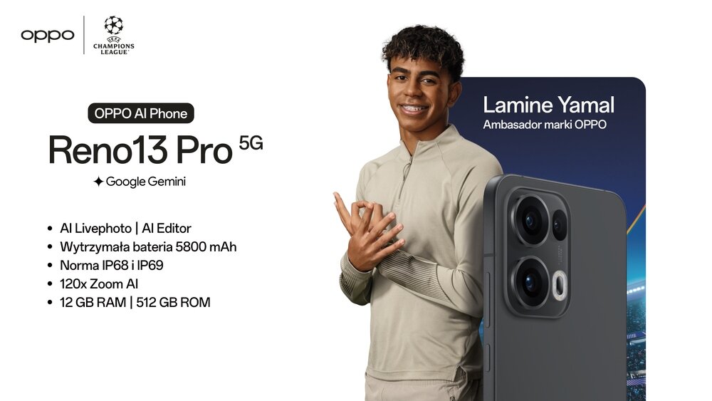 Smartfon OPPO Reno 13 Pro 5G kv początek opisu