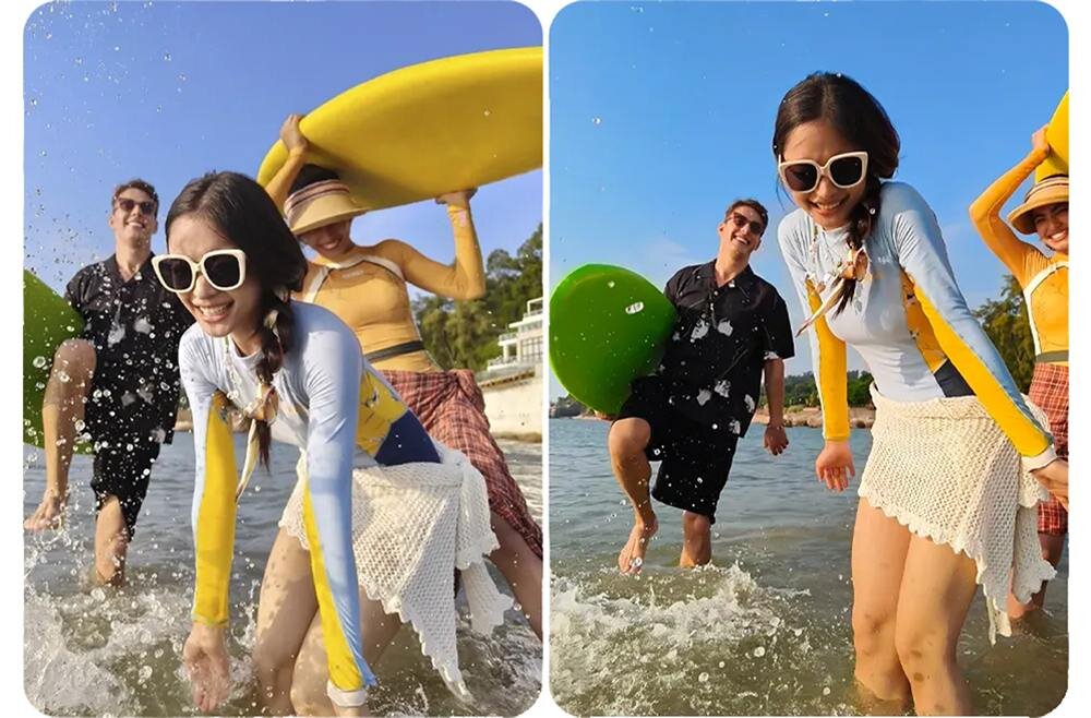 Smartfon OPPO Reno 13 5G 2 zdjęcia na plaży  