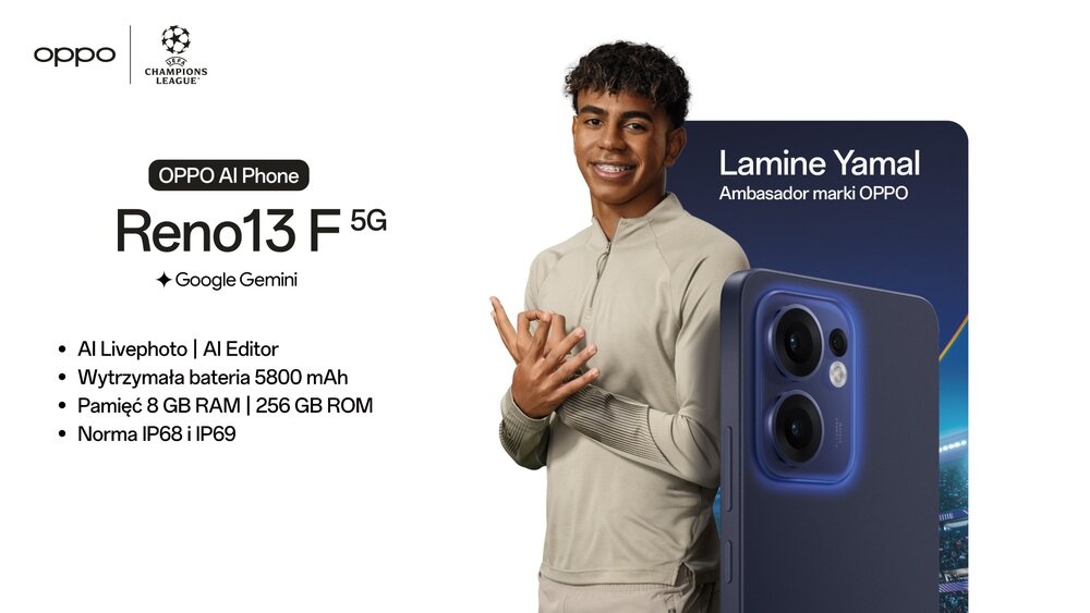 Smartfon OPPO Reno 13 F 5G kv początek opisu