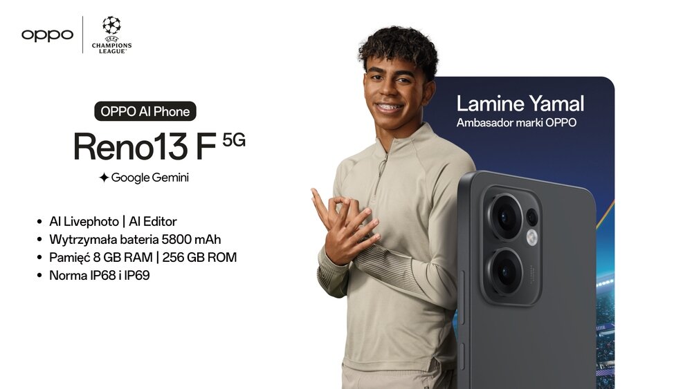 Smartfon OPPO Reno 13 F 5G   kv początek opisu