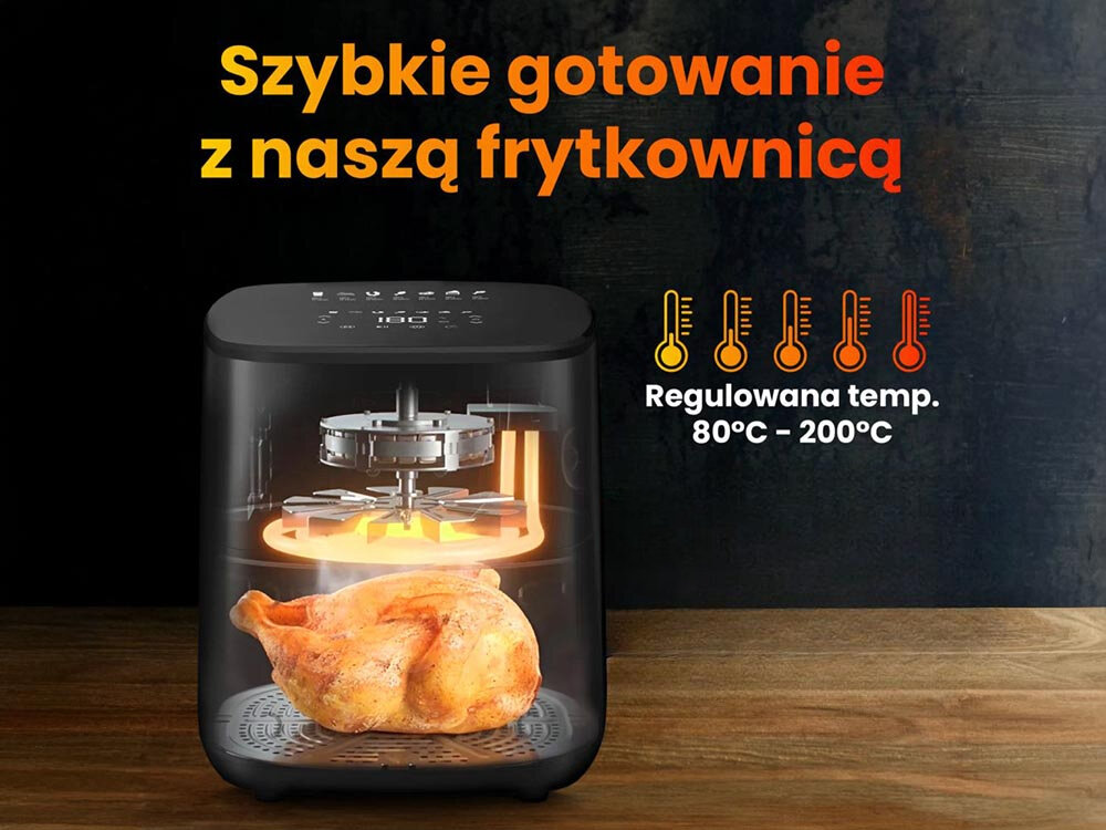 Air Fryer Frytkownica beztłuszczowa EXTRALINK Home SJ-500 chrupiące ulubione potrawy, mniej tłuszczu, zachowuje smak i aromat, ograniczenie tłuszczu w diecie