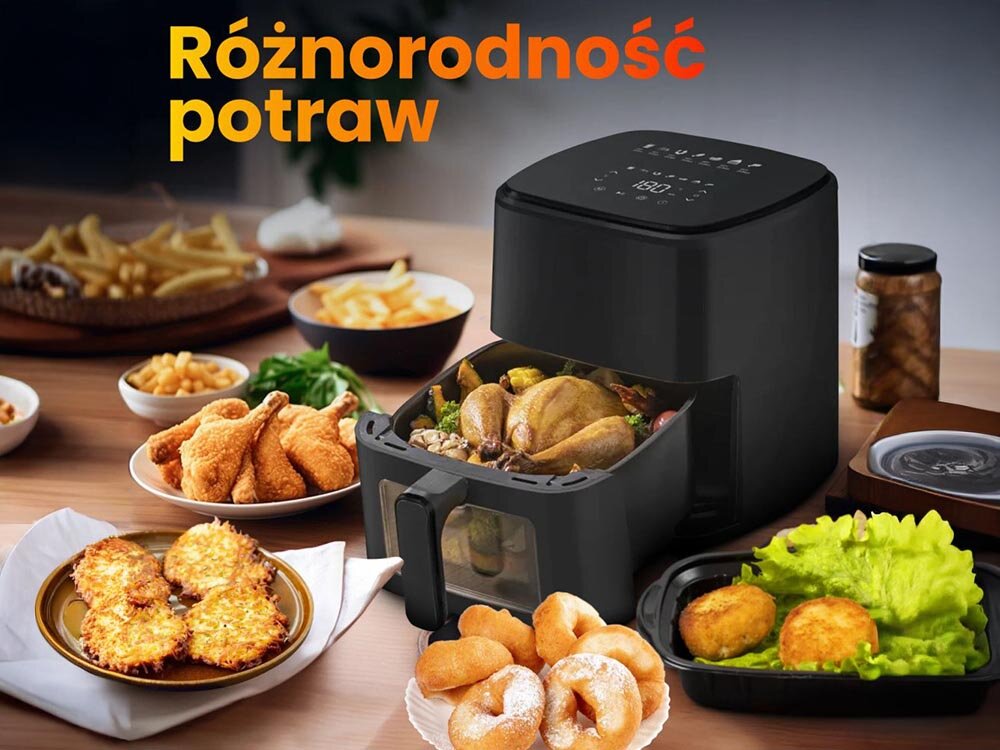Air Fryer Frytkownica beztłuszczowa EXTRALINK Home SJ-500 smażenie, pieczenie, grillowanie, podgrzewanie potraw, zastępuje kilka sprzętów jednocześnie, oszczędność czasu i miejsca