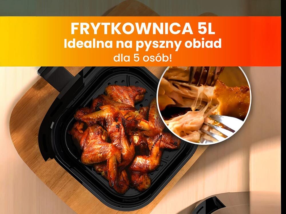 Air Fryer Frytkownica beztłuszczowa EXTRALINK Home SJ-500 kompaktowa forma, elegancki design, praktyczny i estetyczny wygląd, funkcjonalność