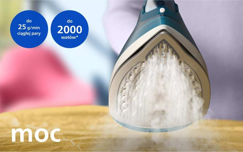 Moc w połączeniu z silnym uderzeniem pary do 130 g usunie każde zagniecenie Moc w połączeniu z silnym uderzeniem pary do 130 g usunie każde zagniecenie
