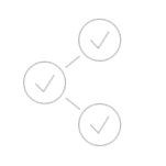 Obraz przedstawia trzy okręgi połączone liniami, każdy z nich zawiera symbol ptaszka. Całość jest w kolorze szarym na białym tle.