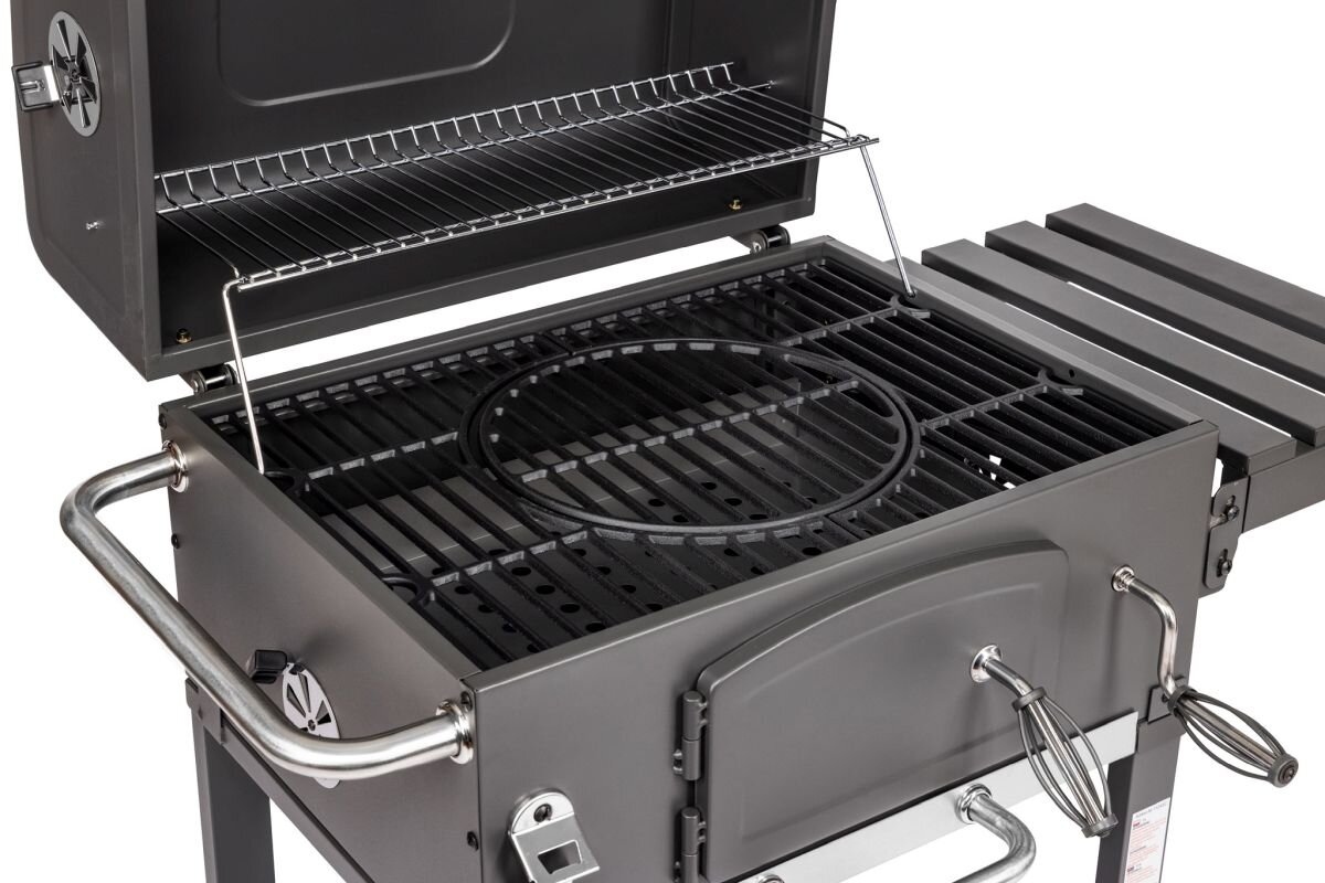 Grill węglowy ACTIVA Angular 11245K z kominem 57.5 x 42 cm, Duża powierzchnia grillowania, Zbliżenie na główny ruszt i dodatkowy