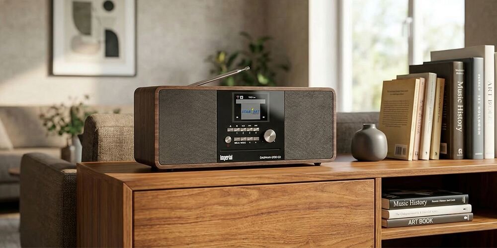 IMPERIAL Dabman i200 głośniki stereo 2x10W wyświetlacz TFT pilot zdalnego sterowania, Radioodtwarzacz stojący na biurku w pomieszczeniu