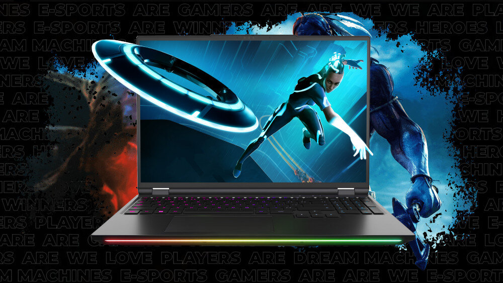 Laptop DREAMMACHINES RX5070TI - Laptop DREAMMACHINES RX5070TI z Dream Waterfall, stworzony dla entuzjastów gier komputerowych. Wi-Fi 6E Kamera internetowa FHD & IR
