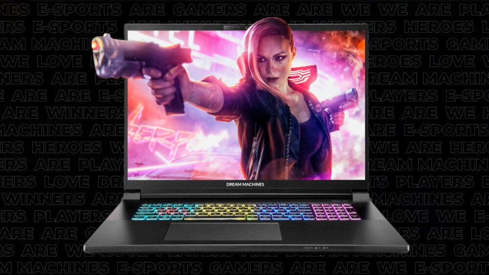 Laptop DREAMMACHINES RX5090 - Laptop DREAMMACHINES RX5090 z Dream Waterfall, stworzony dla entuzjastów gier komputerowych. Wi-Fi 7 Kamera internetowa 5 Mpix Hello Camera