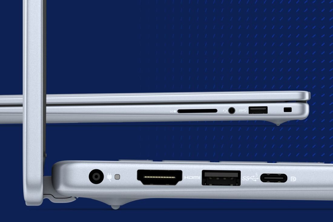 Laptop DELL Inspiron 5440 - Złącza na bocznych częściach laptopa DELL Inspiron 5440. port USB i port do ładowania HDMI USB-C USB-A 