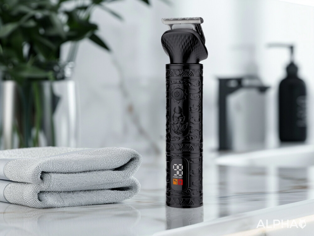 Trymer ALPHA ABS-03 samoostrzące ostrza, bez wyrywania włosów, antypoślizgowy uchwyt, wygodne przycinanie