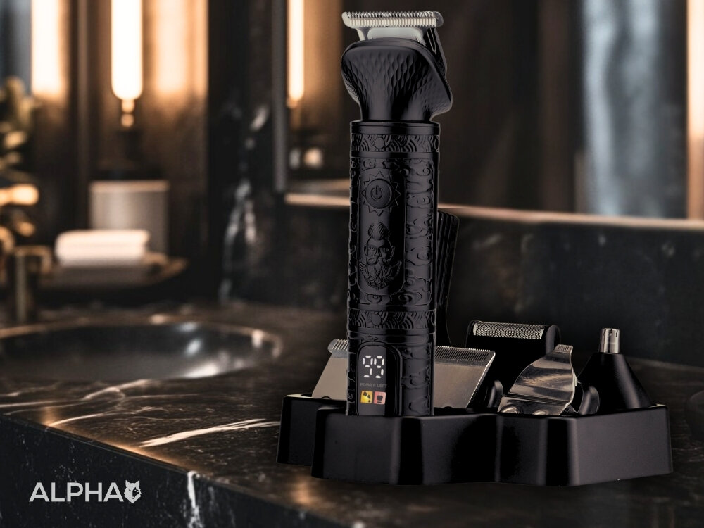 Trymer ALPHA ABS-03 dopasowana długość cięcia, subtelne cieniowanie, ochrona delikatnej skóry