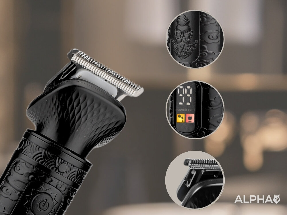 Trymer ALPHA ABS-03 praktyczny stojak, wygodne przechowywanie, bezprzewodowa praca, pełne ładowanie