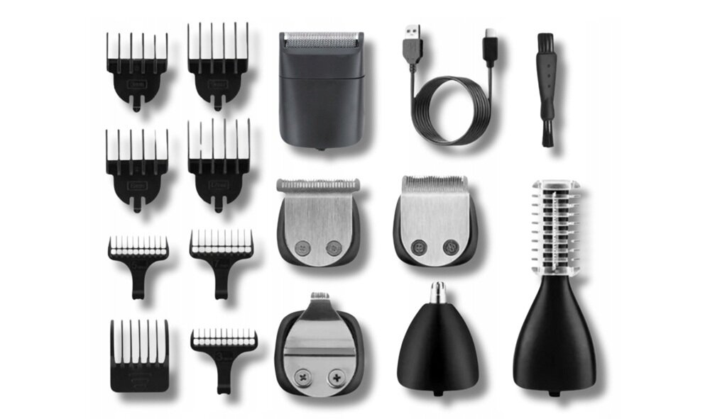 Golarka ALPHA ABS-05 Na sucho 10 końcówek, szybkie strzyżenie, modelowanie zarostu, nakładka do ciała