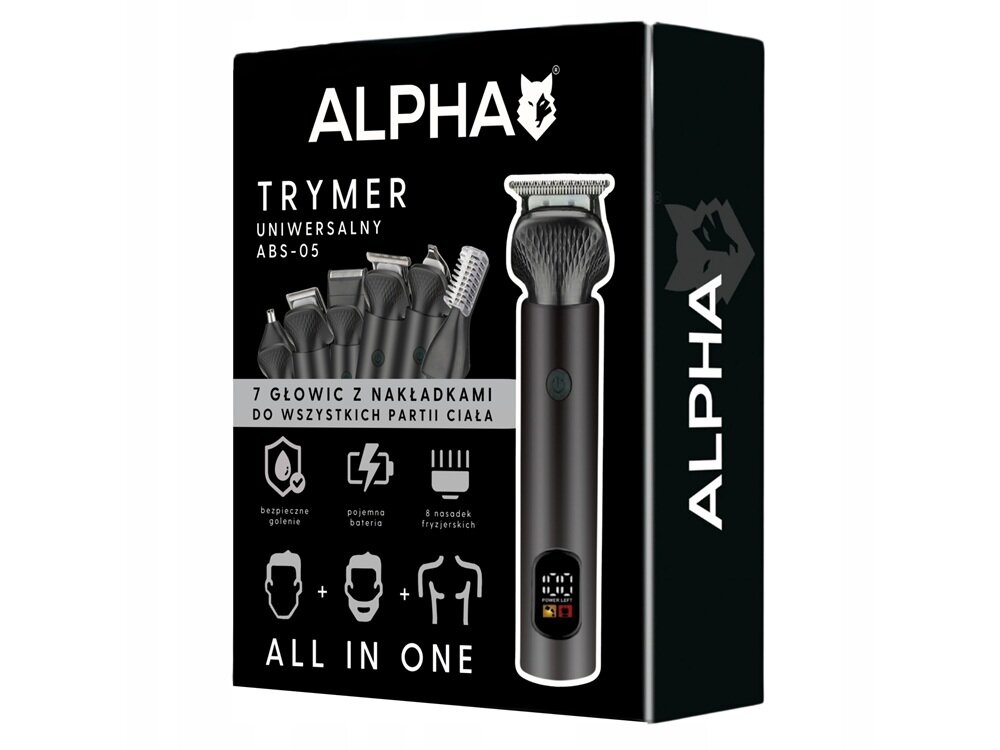 Golarka ALPHA ABS-05 Na sucho 7 głowic, 10 nasadek, stojak, akcesoria do czyszczenia, niewielka waga, bezpieczne korzystanie