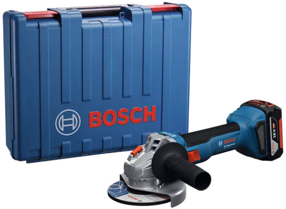 Szlifierka kątowa BOSCH Professional GWS 18V-8 06019N9020 walizka ze szlifierką zdjęcie na białym tle wysokiej klasy elektronarzędzie walizka transportowa L-BOXX 136 zabezpiecza sprzęt podczas przenoszenia i transportu z niezwykle twardego i wytrzymałego tworzywa sztucznego wysoka odporność na uderzenia