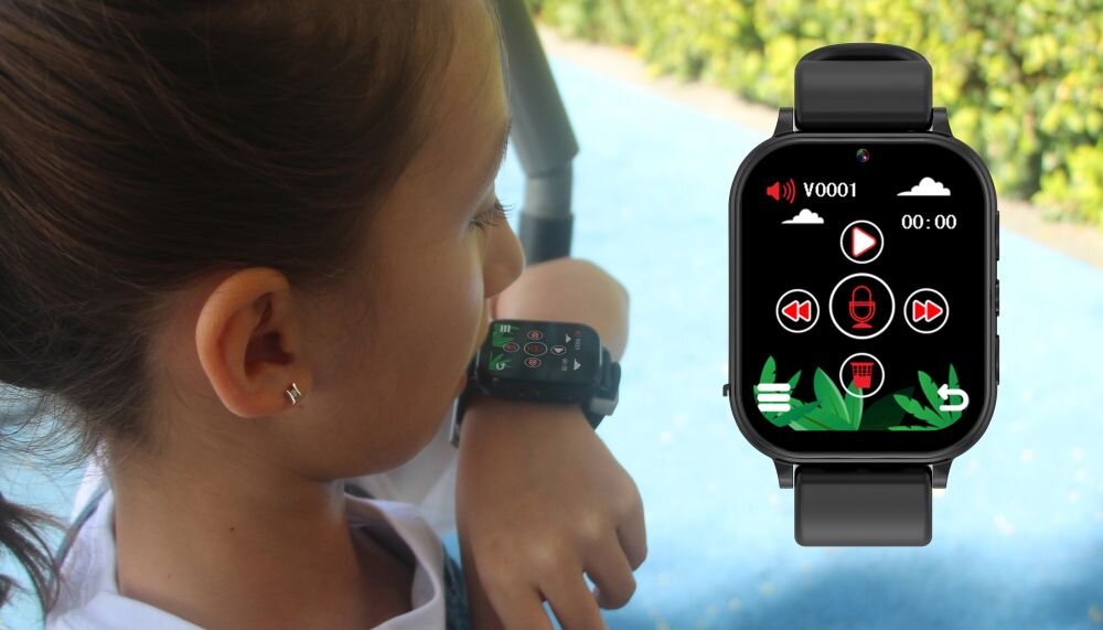 Smartwatch BEMI Kizzo dziecko korzysta z dyktafonu