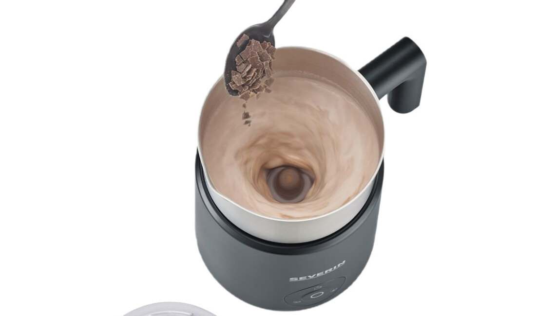 Spieniacz do mleka SEVERIN SM 3579 Spuma Lite Łatwa obsługa automatyczne wyłączanie ntuicyjne przyciski Funkcja automatycznego wyłączania funkcja czekolady starte kawałki czekolady kakao w proszku