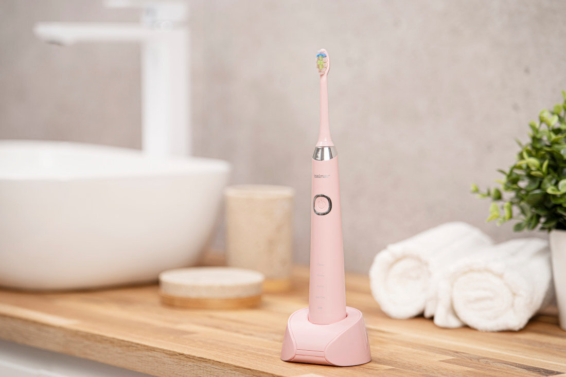 Szczoteczka soniczna ZELMER ZTB8010P Różowy 4 tryby pracy umożliwia dostosowanie intensywności czyszczenia preferencje komfort